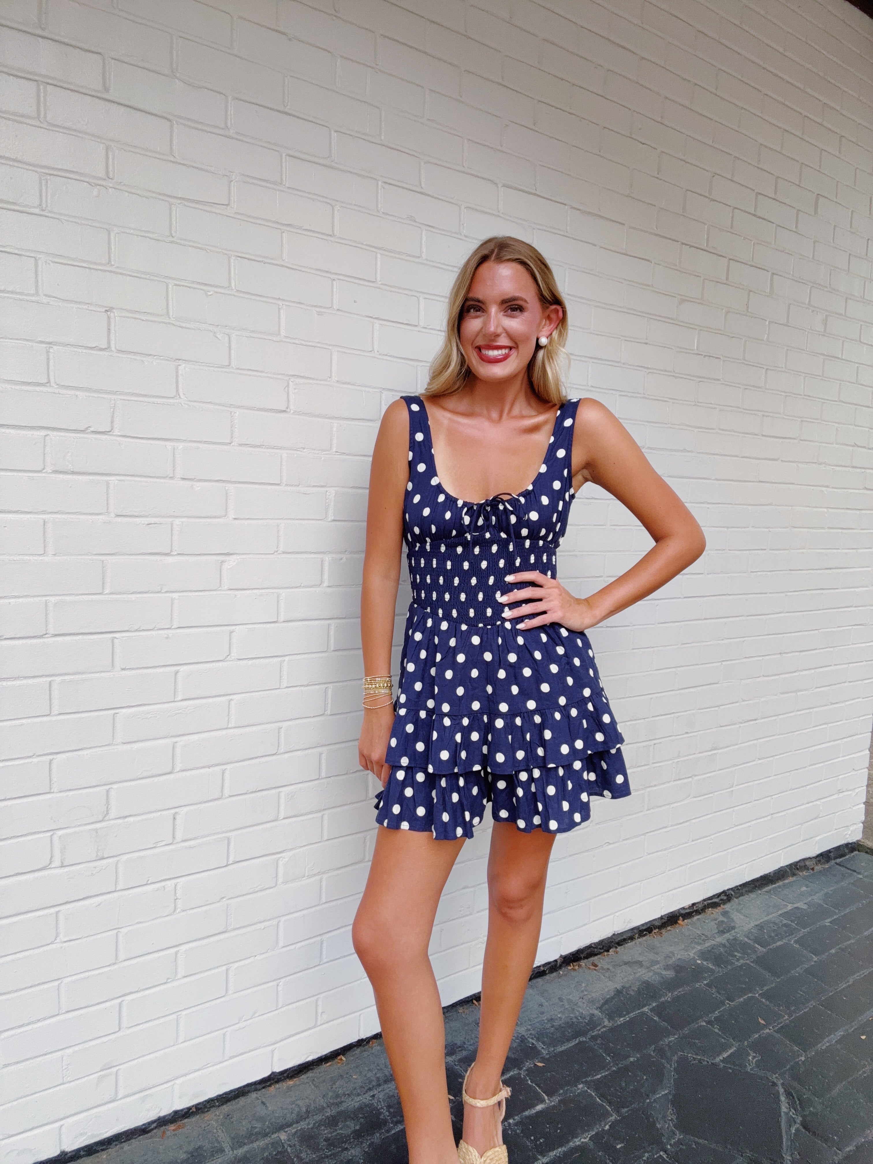 Moonlight Polka Dot Romper