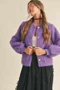 Purple Faux Shearling Jacket