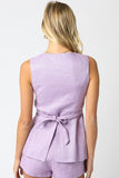 Lilac Button Down Vest Top
