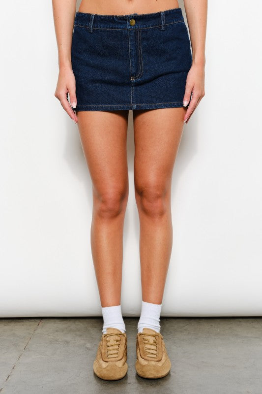 Nia Micro Mini Skort - Denim, Everyday, Comfort