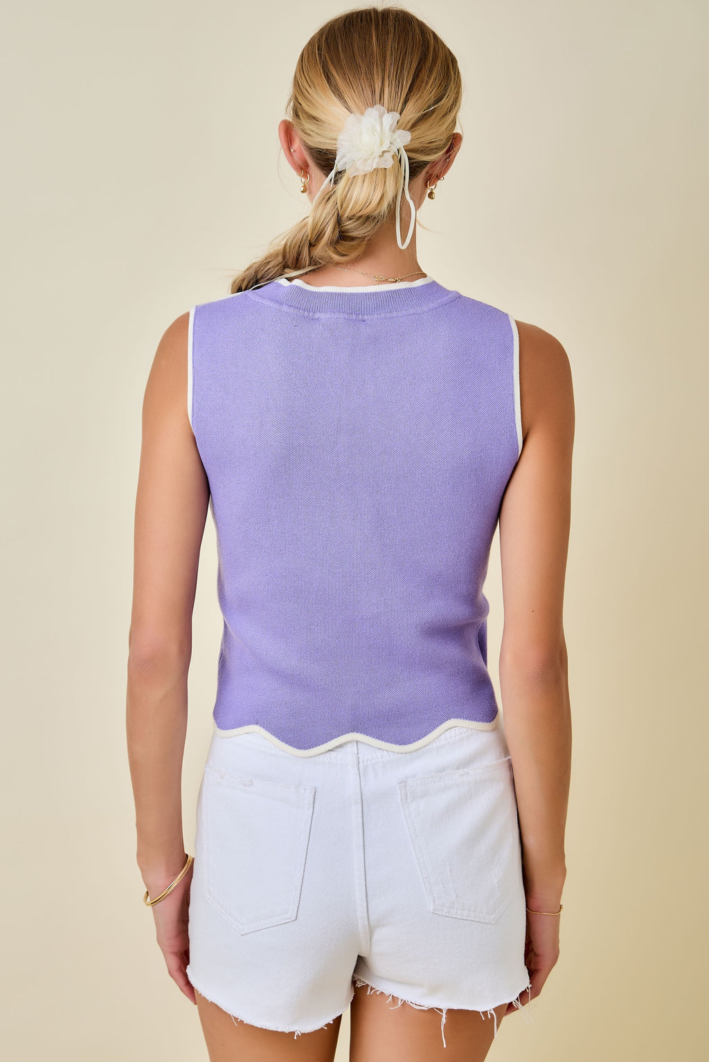 Lavender Scalloped in Style Top