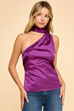 Purple Game Day One Shoulder Top with Scarf