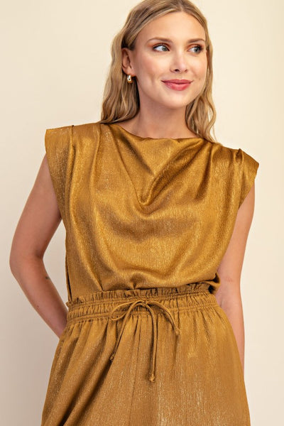 Gold Sleeveless Blouse