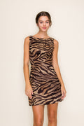 Animal Print Suede Mini Dress