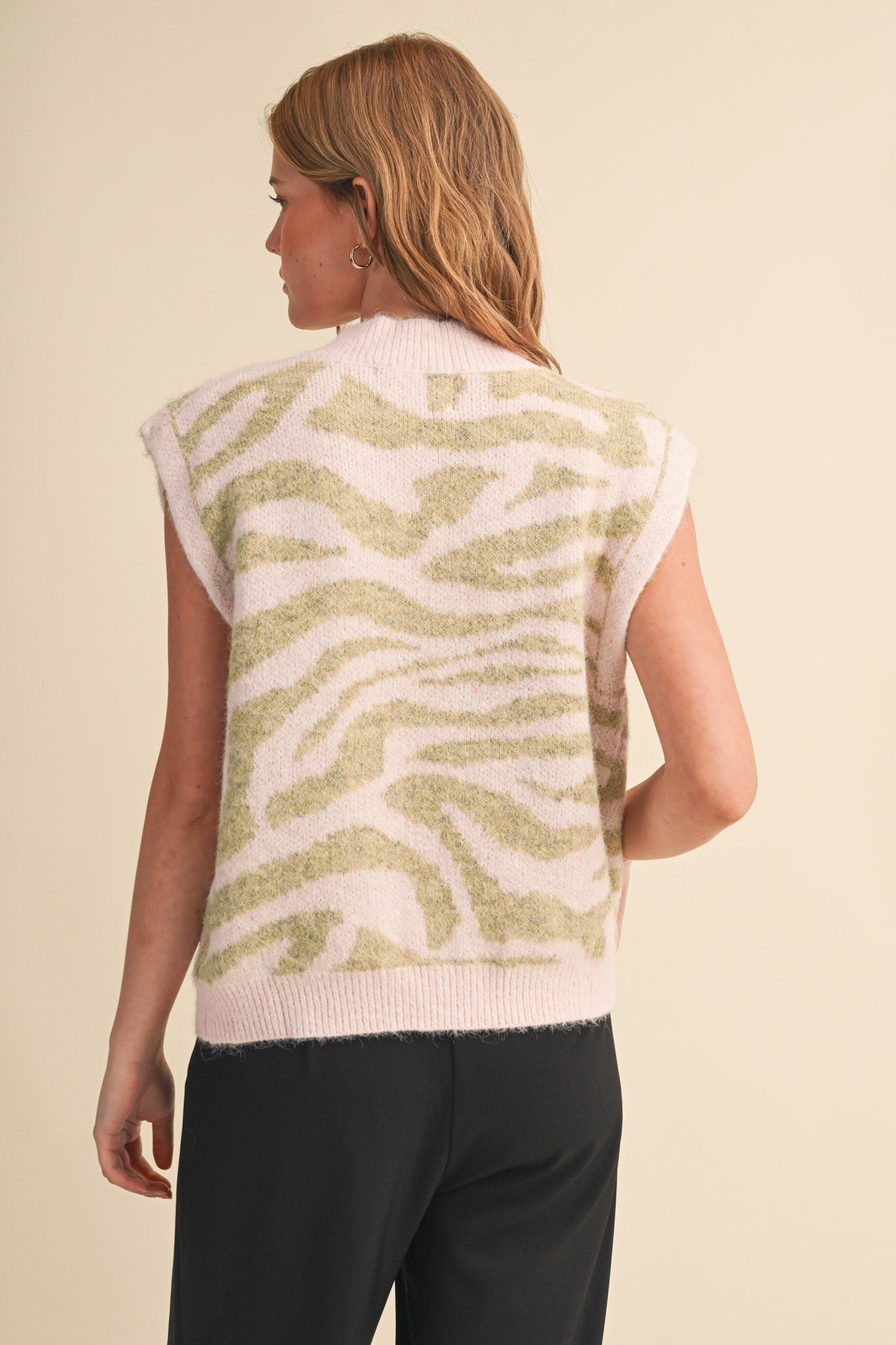 Tiger Stripe Knit Sweater Vest