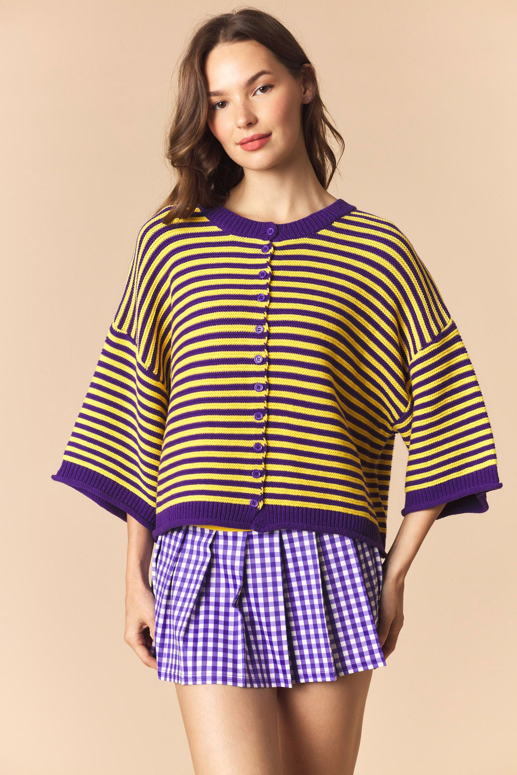 Purple and Gold Dreams Cardigan
