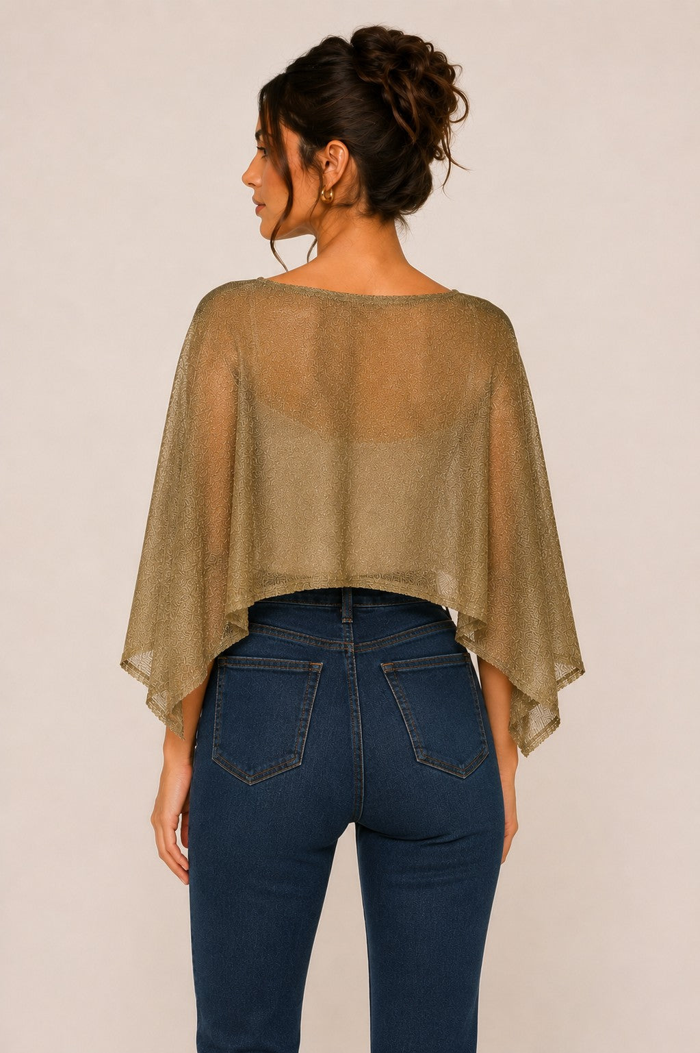 Gold Boatneck Drapey Cape