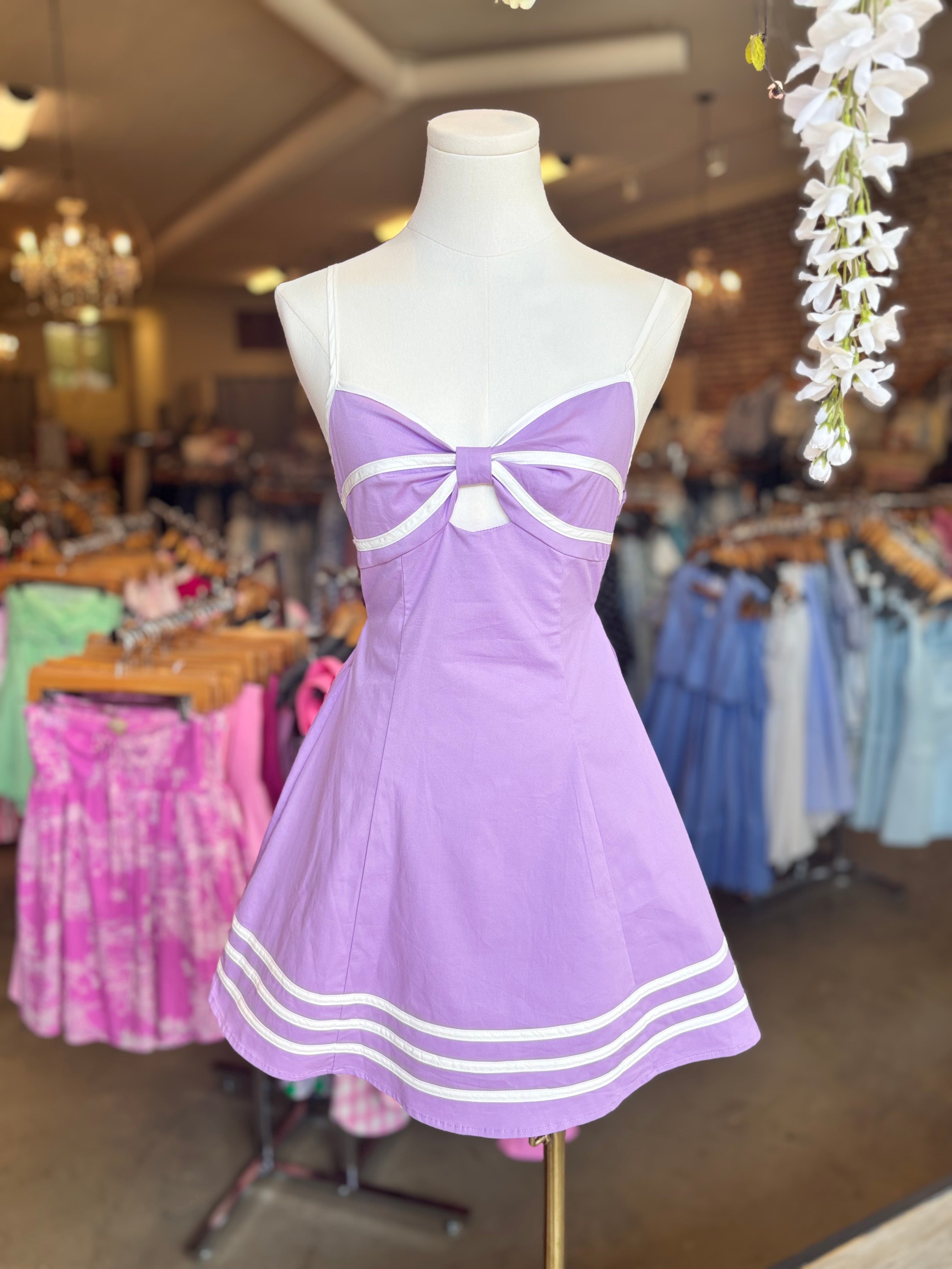 Cut Out Bow Back Mini Dress