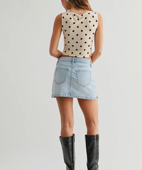 Micro Denim Skirt with Slit