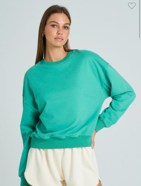 Green Basic Sweatshirt