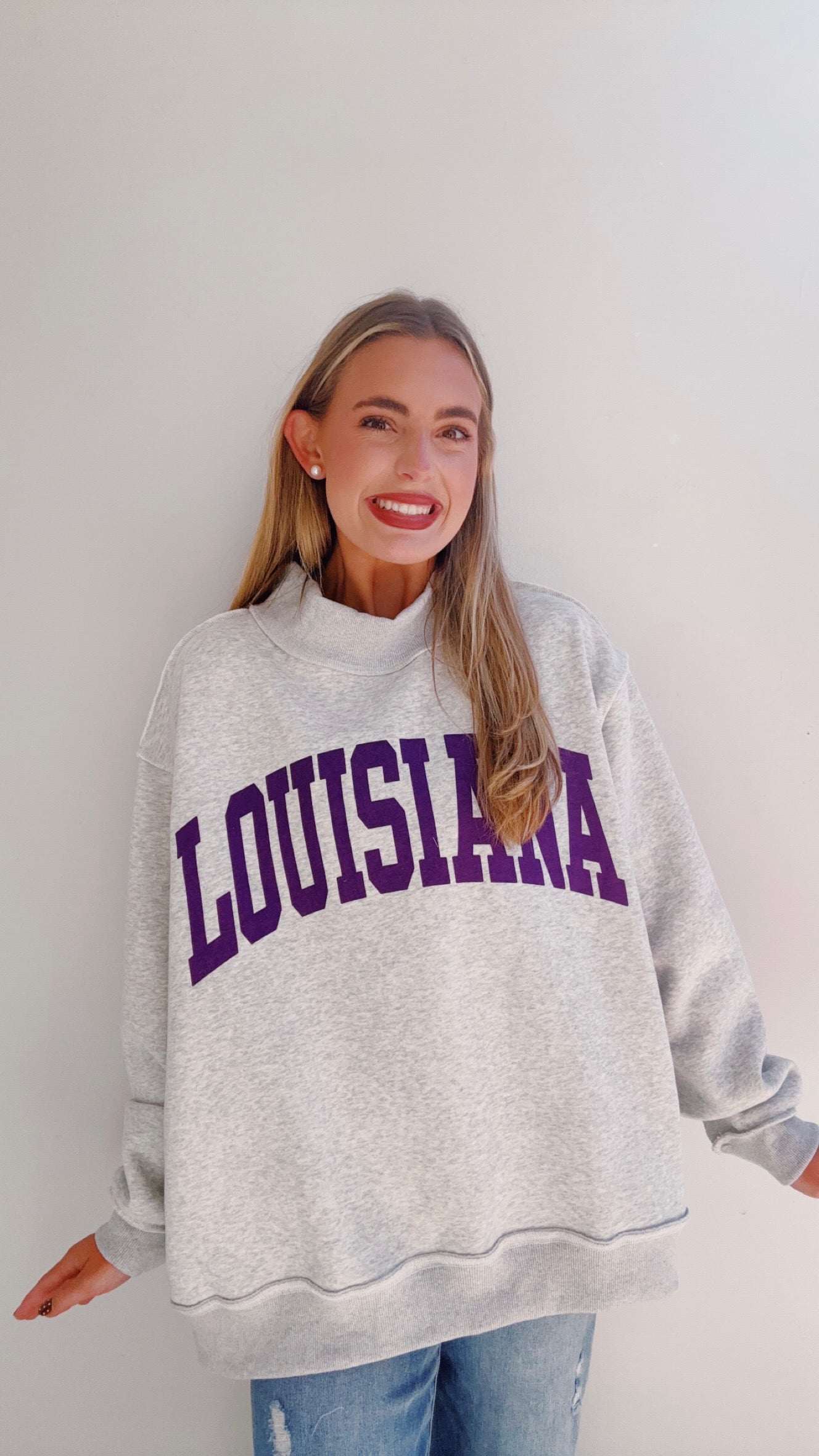 'Louisiana & Tigers' Reversible Mockneck Sweatshirt