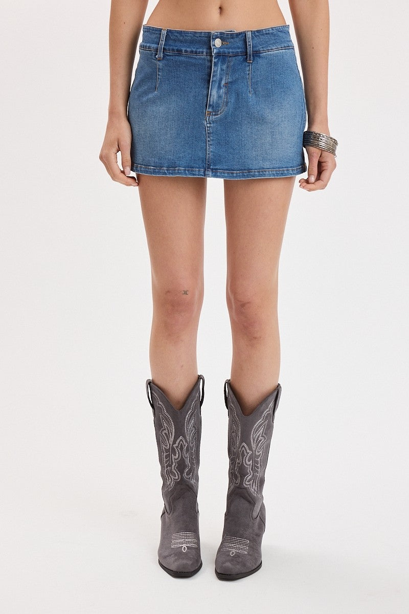 Denim Casual Micro Mini Skort