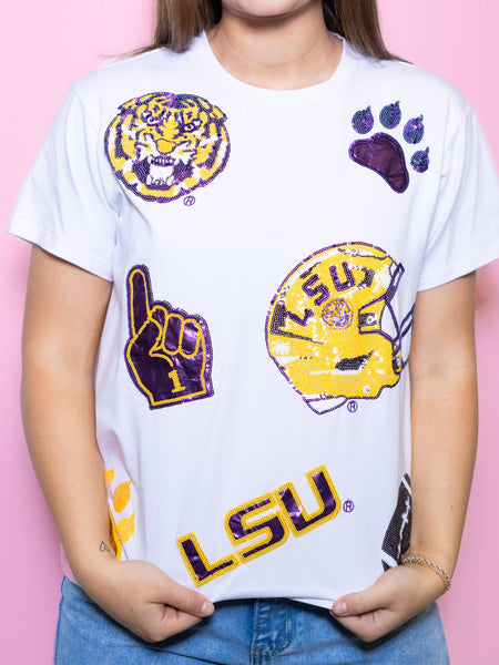 LSU Scattered Logo Tee