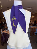 "Geaux Tigers" Embroidered Purple Scarf