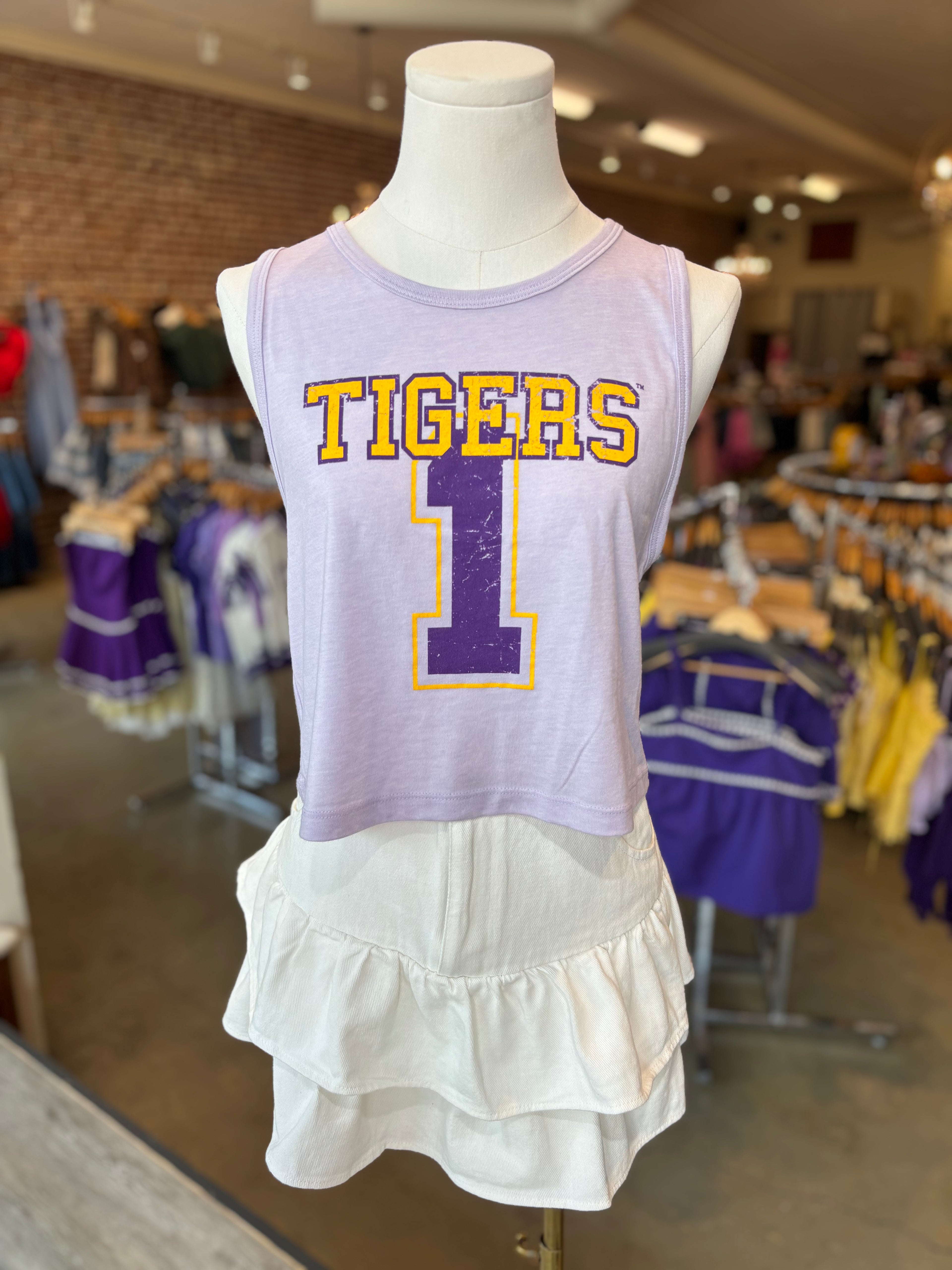 Tigers #1 Lavender Tank Top