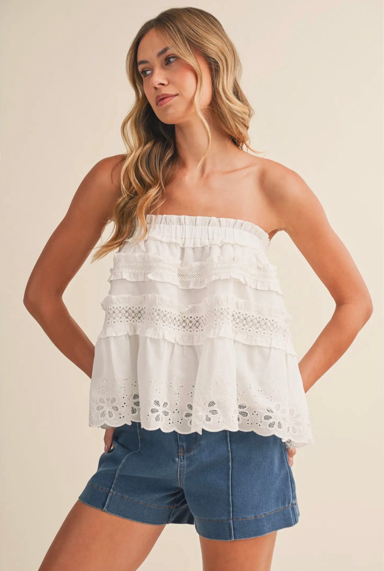Seaside Eyelet Top