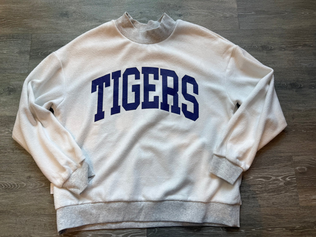 "Tigers/Louisiana" Longsleeve Mockneck Reversible Sweatshirt