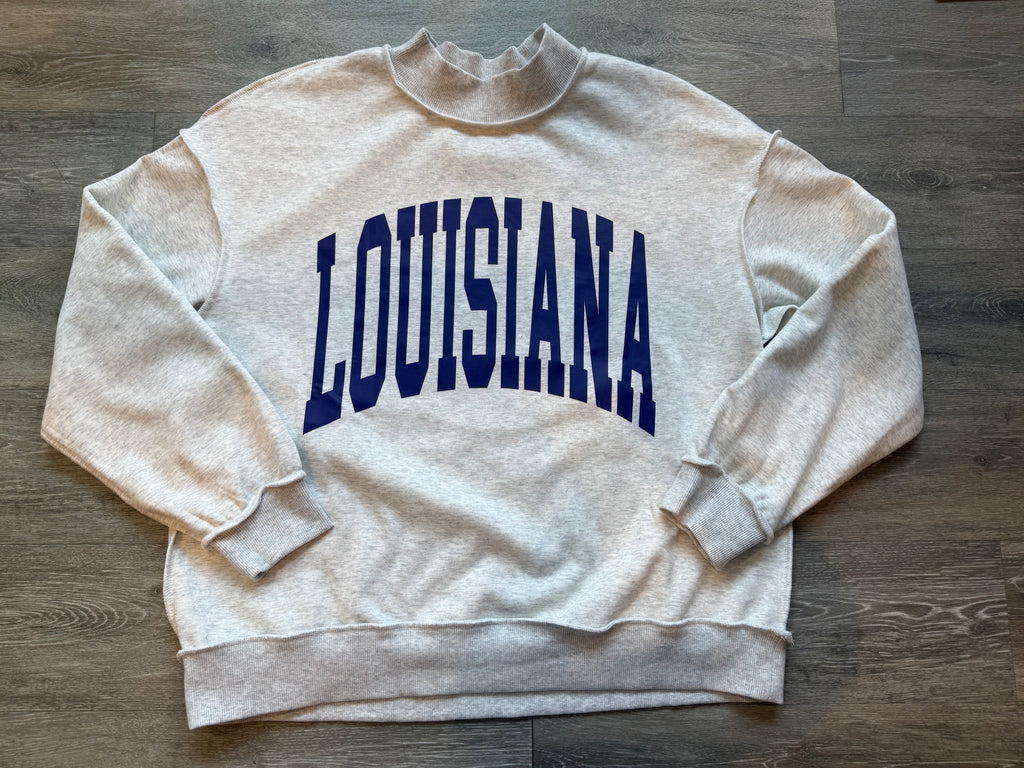 "Tigers/Louisiana" Longsleeve Mockneck Reversible Sweatshirt
