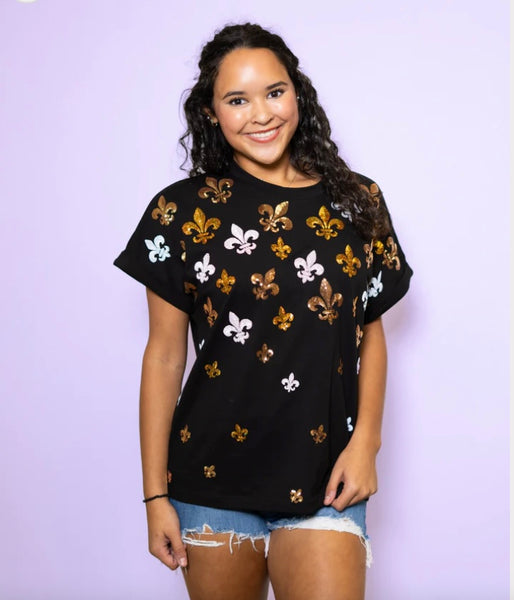 Tiny Scattered Fleur De Lis Top