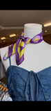 Purple and Gold Animal Print Scarf