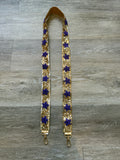 Gold with Purple Stars Sequin Purse Strap