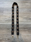 Black with Gold Stars Sequin Purse Strap