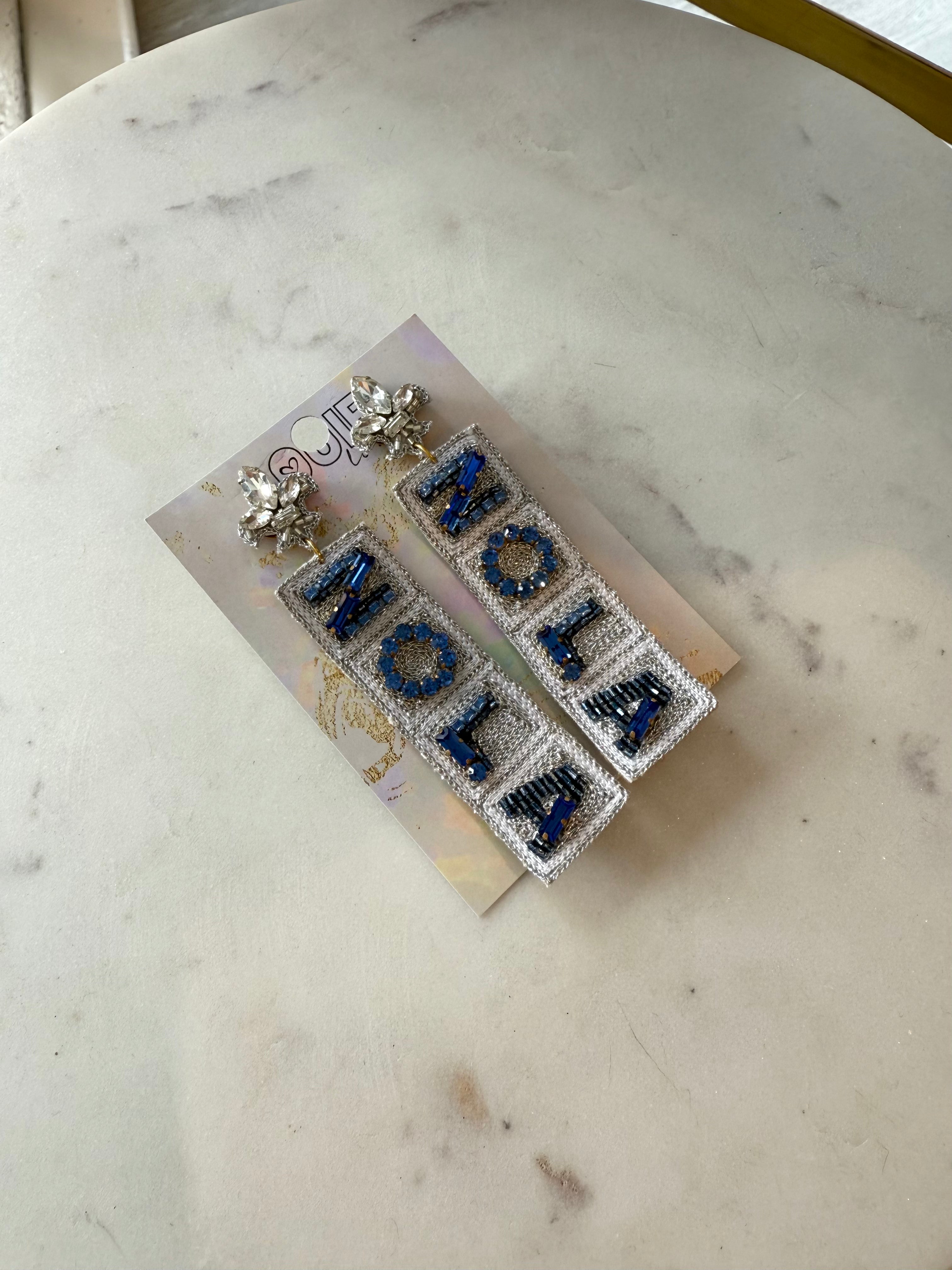 "NOLA" Beaded Block Earrings