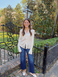 Cream Button Down Blouse