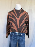 Animal Print Mockneck Sweater