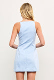 Light Blue Button Up Mini Dress